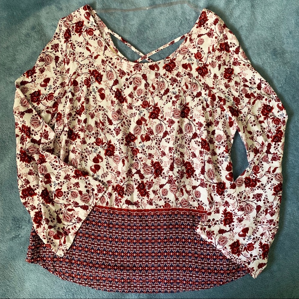 Faded Glory Floral Boho Women’s Top (NWOT) Small